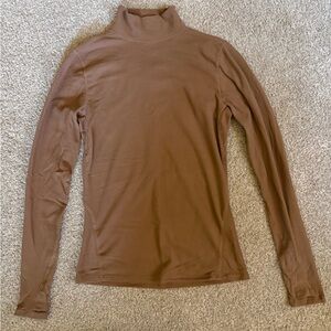 Brown Long Sleeve Turtleneck Top